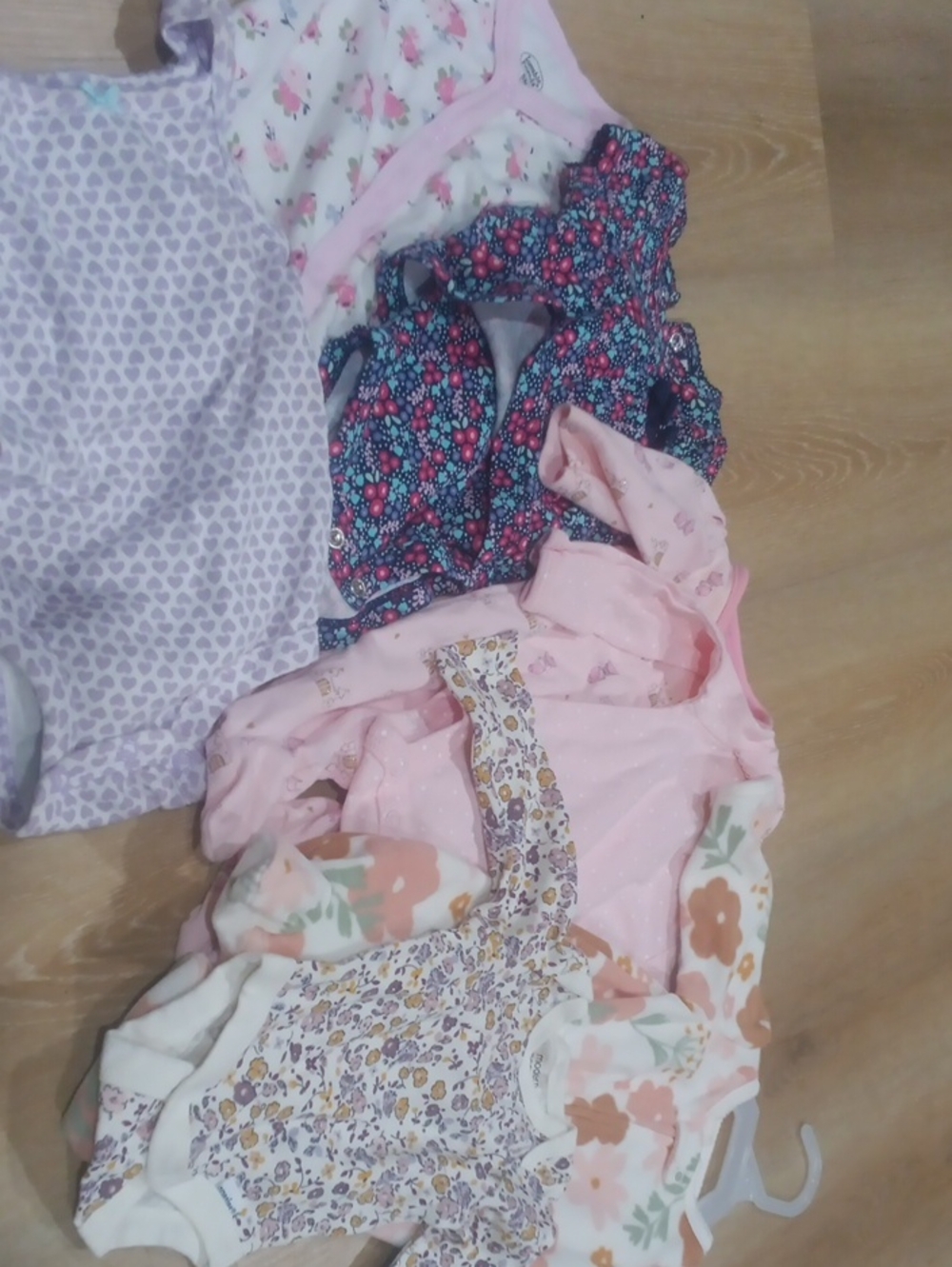 Baby Floral and Pink Mixed Bodysuit Set - Pink